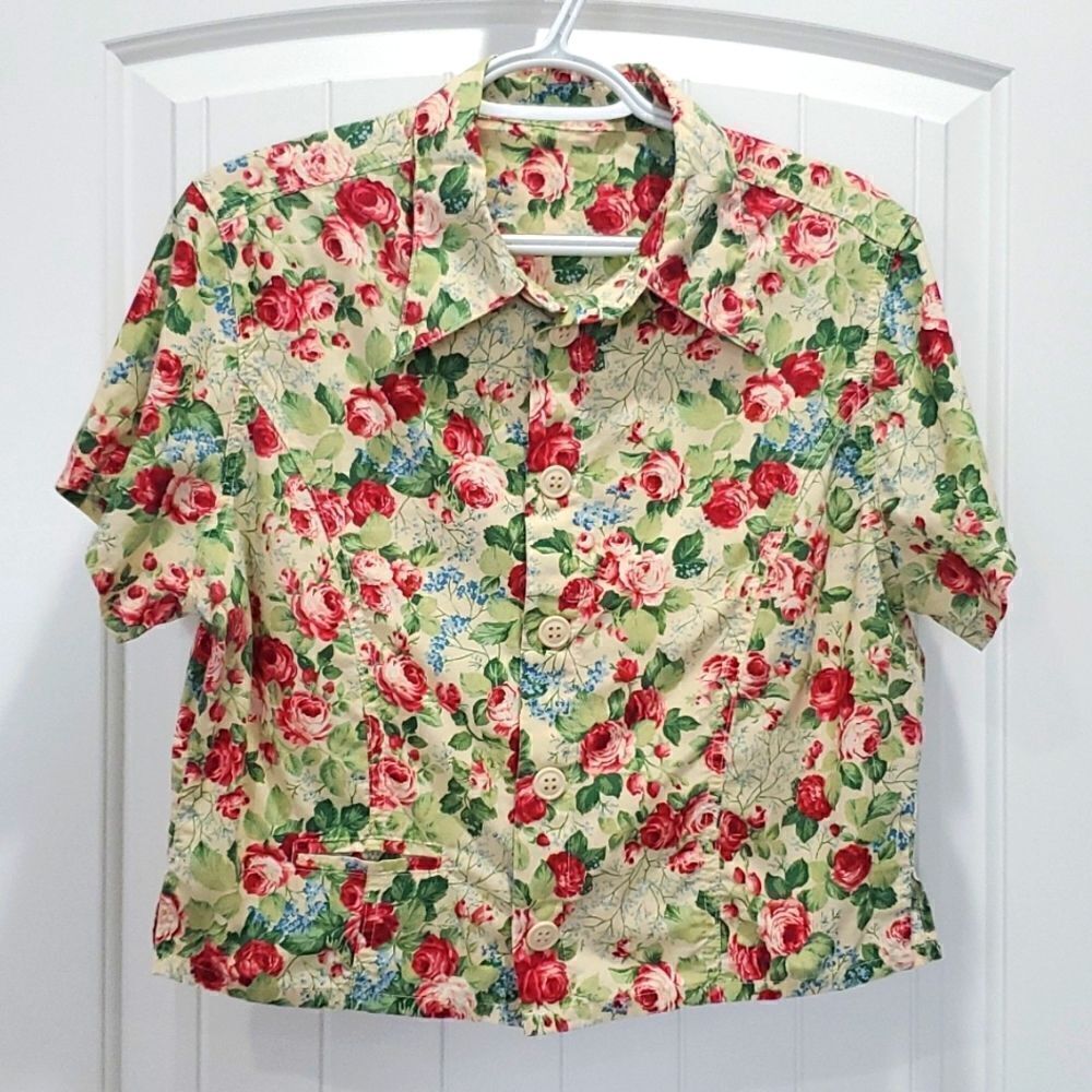 LUA Women’s Vintage floral crop top, Size Large